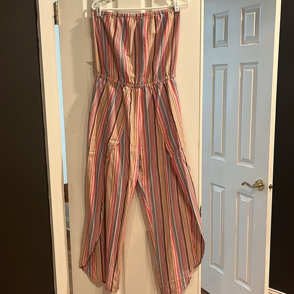 Anthropologie Drew Emerson Strapless Tulip Hem Jumpsuit M - Picture 1 of 10
